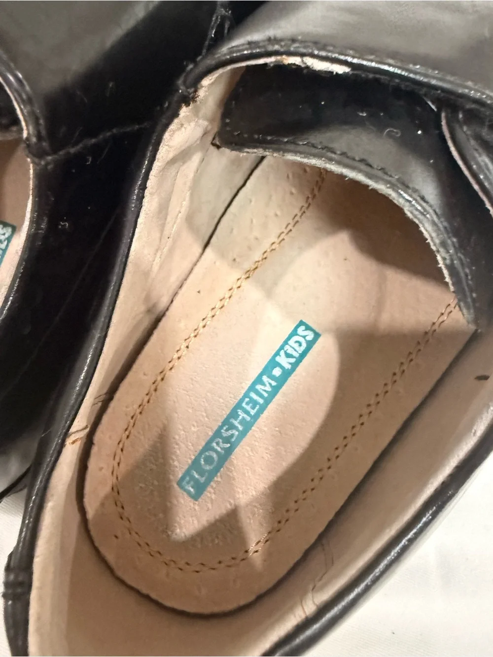 Florsheim Black Leather Boys Slip-On Loafers with Buckle